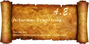 Ackerman Ermelinda névjegykártya